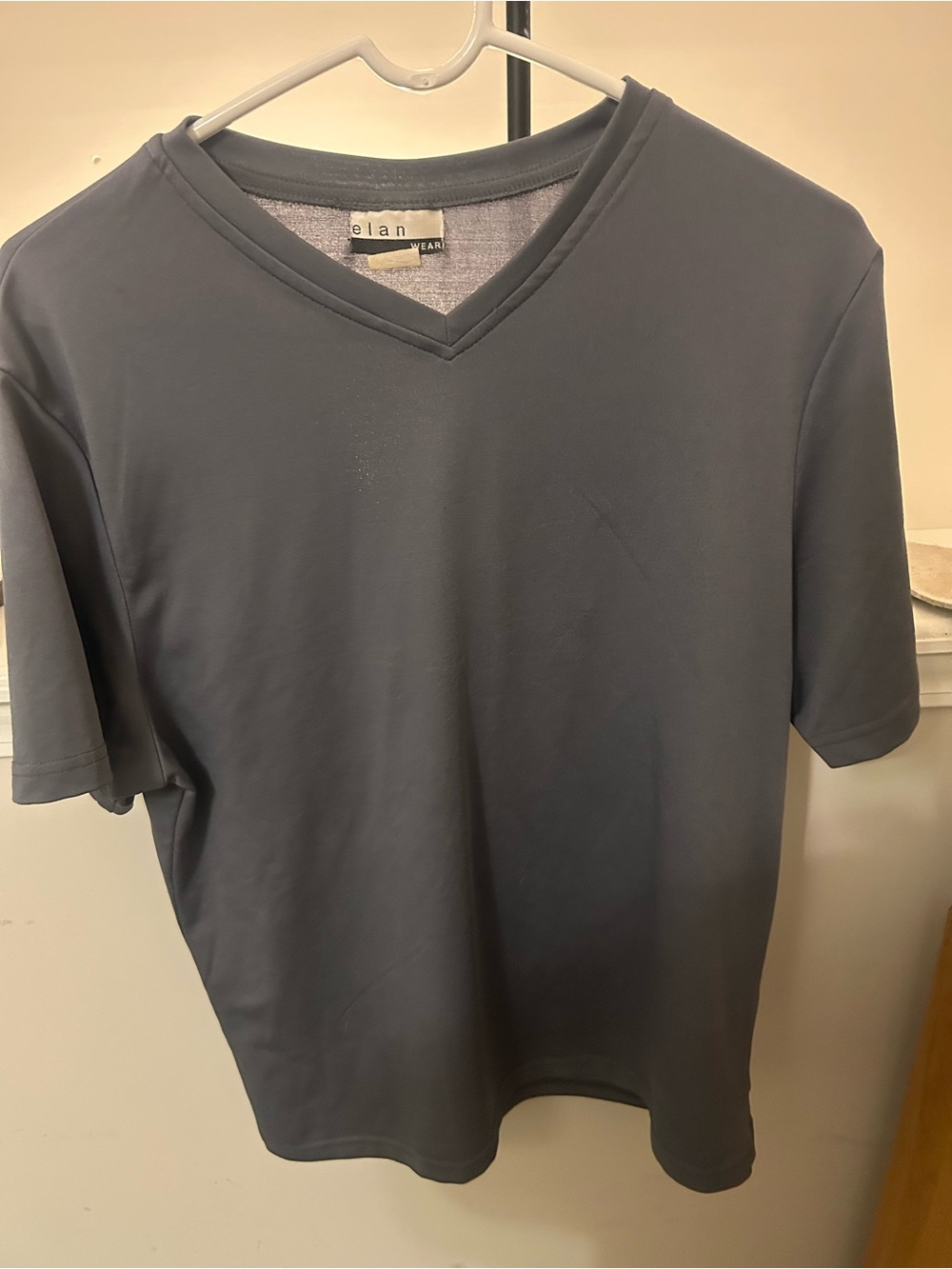 Elan Wear Dark Charcoal V-Neck Knit Top